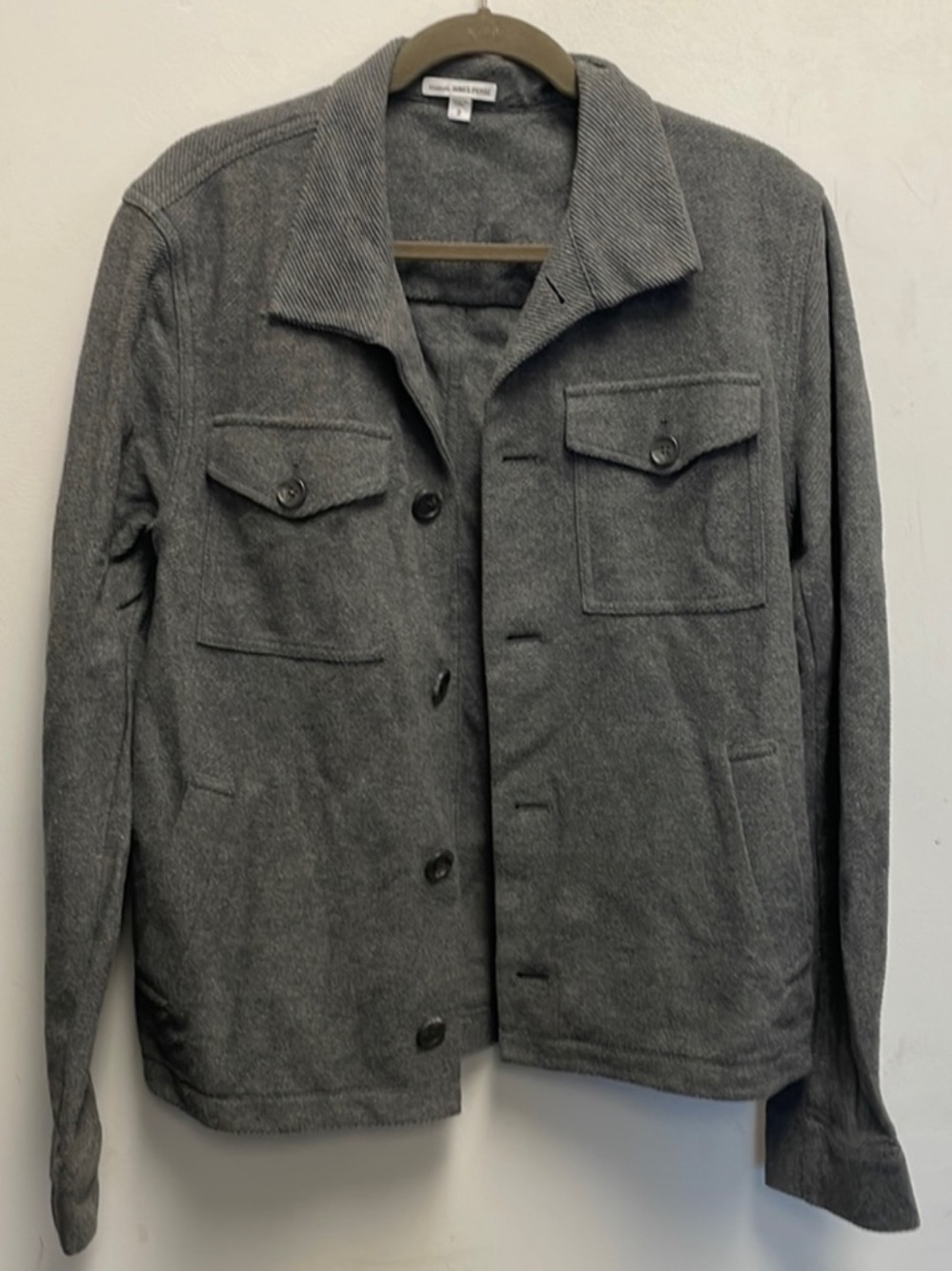 James Perse Gray Cotton Shirt Jacket Size Medium